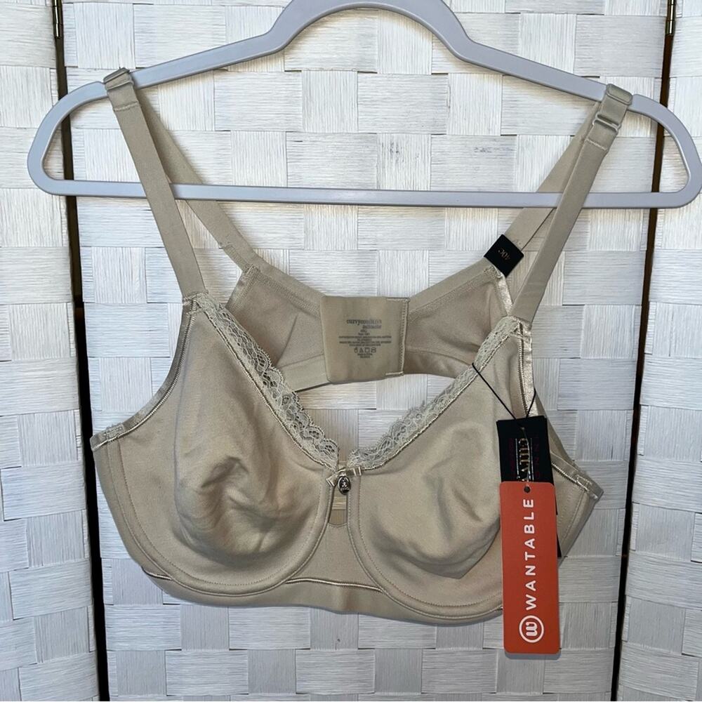 Curvy Couture Cotton Luxe Unlined Underwire Bra In Natural Size 40C NWT Wantable - Picture 7 of 8